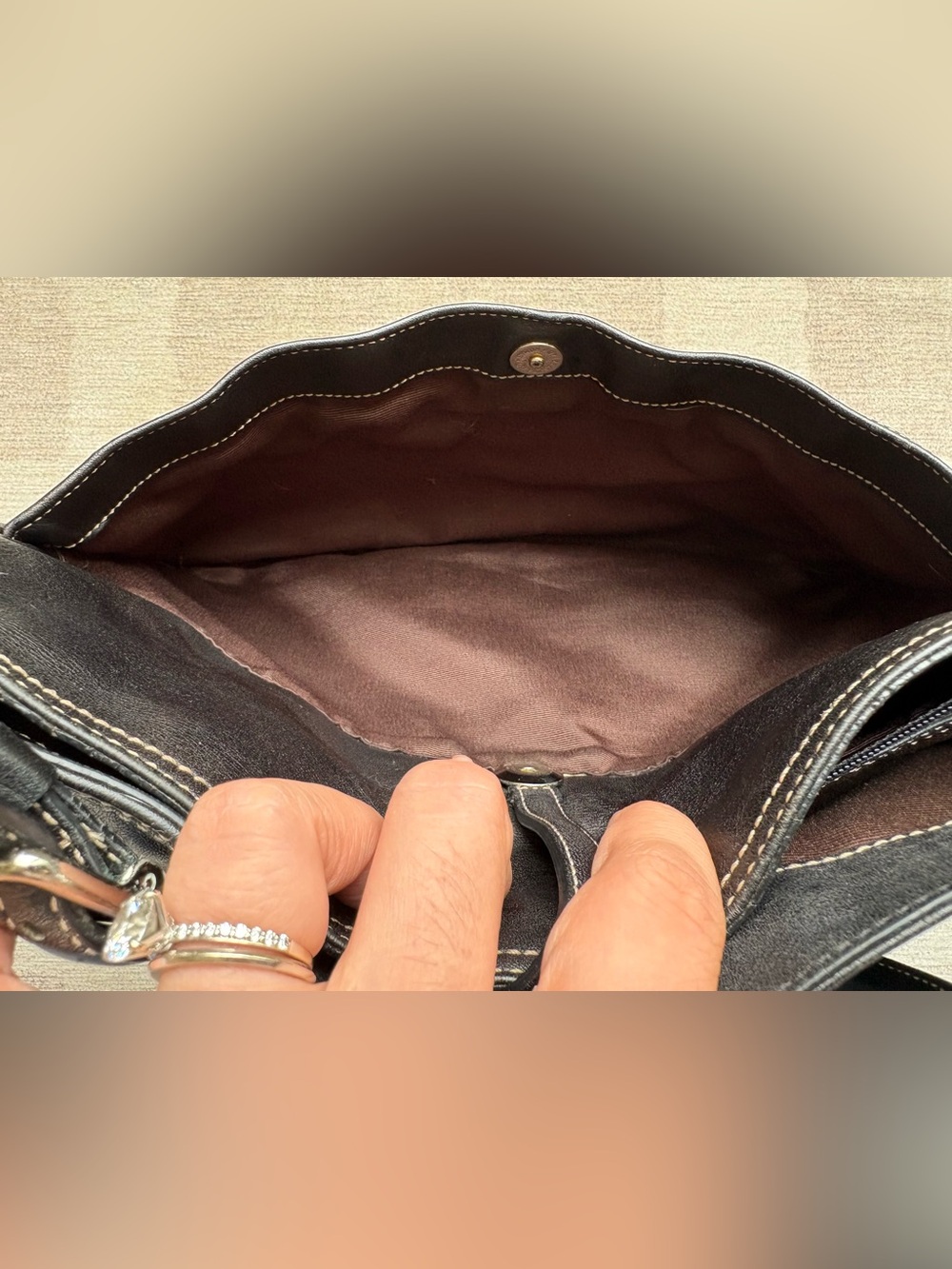 COACH Y2K Vintage Black Leather Hamilton Clip Hobo Shoulder Bag Handbag 7778 - Picture 10 of 12